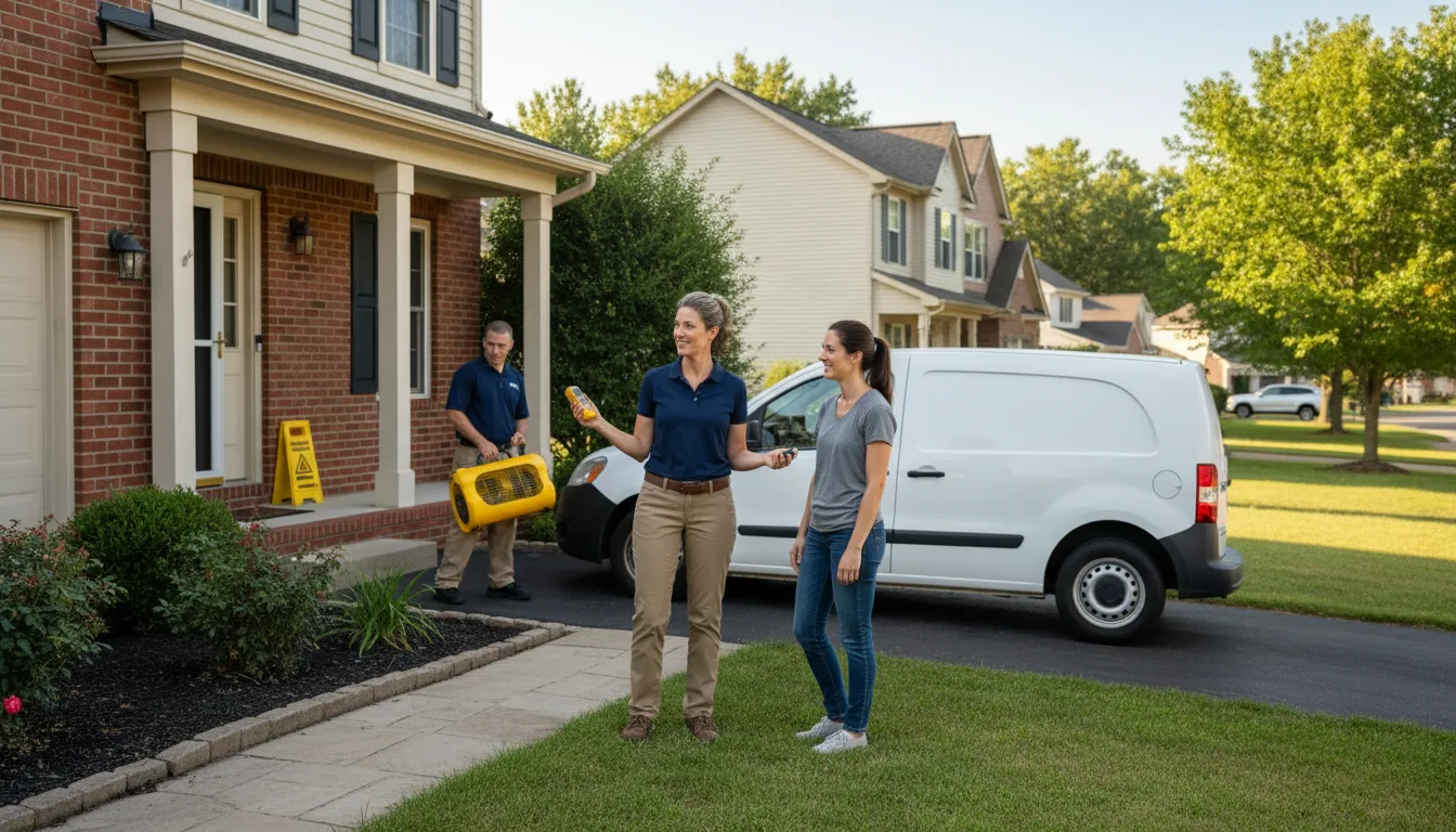 Residential water damage restoration in Kilbourne, IL